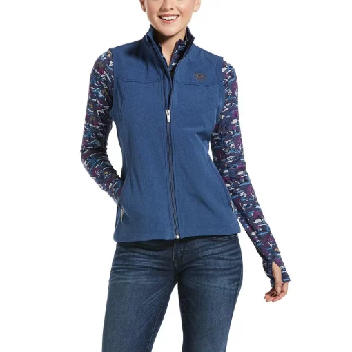 Ariat Women's New Team Marine Blue Full-Zip Softshell Vest #10032728