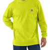 Carhartt Men's Loose Fit Heavyweight LS Pocket T-Shirt - Bright Lime #K126