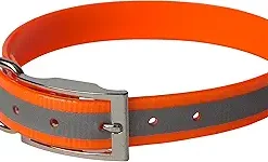 OmniPet Store "1" Reflective Sunglo Dog Collar Orange 1 x 21" #100D-RFOR21