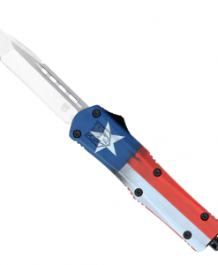 CobraTec Medium FS-3 Tanto Not Serrated Knife Cerakote Texas Flag #MCTXFS-3TNS