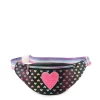 Omg Accessories Heart Printed Fanny Pack Black #HRT-FP54