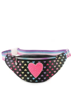 Omg Accessories Heart Printed Fanny Pack Black #HRT-FP54