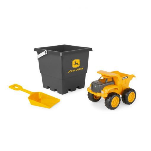 Tomy John Deere Sandbox Toy Set With Dump Truck, Bucket And Shovel #47616