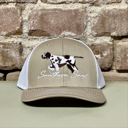 Southern Snap Signature Hunting Pointer Hat - Khaki/White