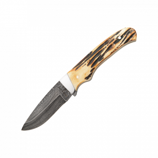 Bear & Son 7″ Genuine India Stag Bone Pro Skinner With Leather Sheath #5458D