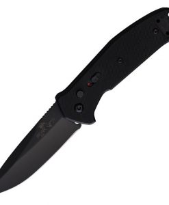 Bear & Son Auto Bold Black Button Lock Knife Black Handles #AC-521-B4-B