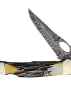 Bear & Son Lockback Knife with India Stag Bone Handle #5149LD