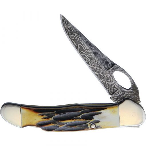 Bear & Son Lockback Knife with India Stag Bone Handle #5149LD