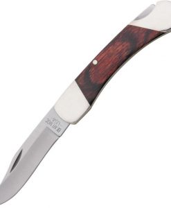 Bear & Son Rosewood Lockback Folding Stainless Clip Pocket Knife  With Laminated Rosewood Handle #B205R