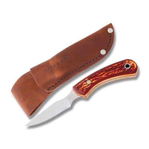 Bear & Son Stag Delrin Ergonomic Caper Fixed Blade Knife #SD42