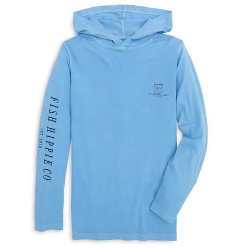 Fish Hippie Youth Wingman Jersey Hoodie - Azure #YHT2324