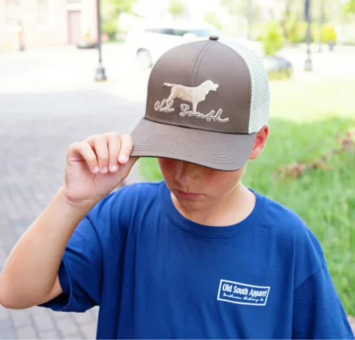 Old South Youth Brown Lab Trucker Mesh Hat #NSYLABBRO