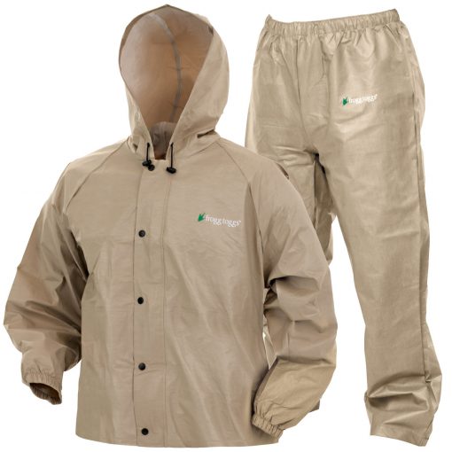 Frogg Toggs Men's Pro Lite 2-Piece Waterproof Rain Suit - Khaki #PL12140