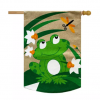 Briarwood Lane Happy Frog Burlap Summer House Flag #HFBL-H00863