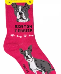 Foozys Ladies Boston Terrier Dog Socks #FCC-05