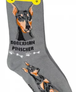 Foozys Ladies Doberman Pinscher Dog Socks #FCC-13