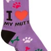 Foozys Ladies I Love My Mutt Socks #FCC-64