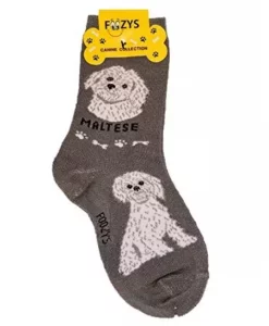 Foozys Ladies Maltese Canine Socks #FCC-25