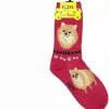 Foozys Ladies Pomeranian Pink Socks #FCC-52