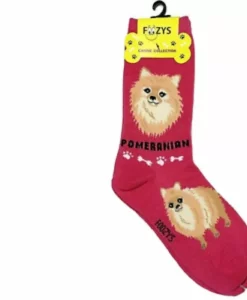 Foozys Ladies Pomeranian Pink Socks #FCC-52