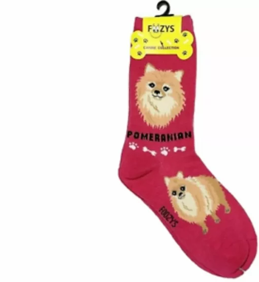 Foozys Ladies Pomeranian Pink Socks #FCC-52