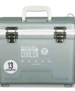 Engel 13Qt Live Bait Pro Cooler W/ AP3 Rechargeable Aerator -Silver #LBC13S-PRO