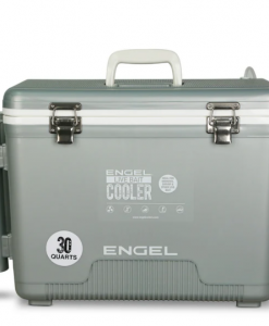 Engel 30Qt Live Bait Pro Cooler W/ AP3 Rechargeable Aerator -Silver #LBC30S-RH-PRO