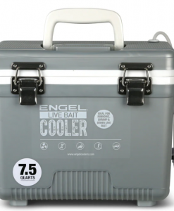 Engel 7.5Qt Live Bait Pro Cooler W/ AP3 Rechargeable Aerator -Silver #LBC7S-PRO