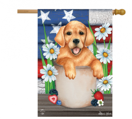 Briarwood Lane American Lab Patriotic House Flag #HFBL-H01237