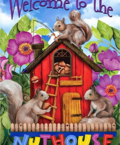 Briarwood Lane Spring Nuthouse House Flag Squirrels Humor #HFBL-H01594
