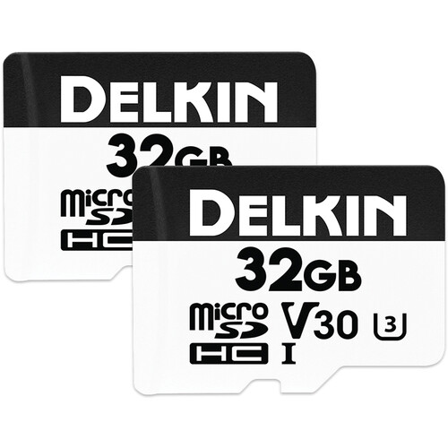 Delkin Devices 32GB Hyperspeed Memory Card MSD V30 2PK #DMSDHS-2X32