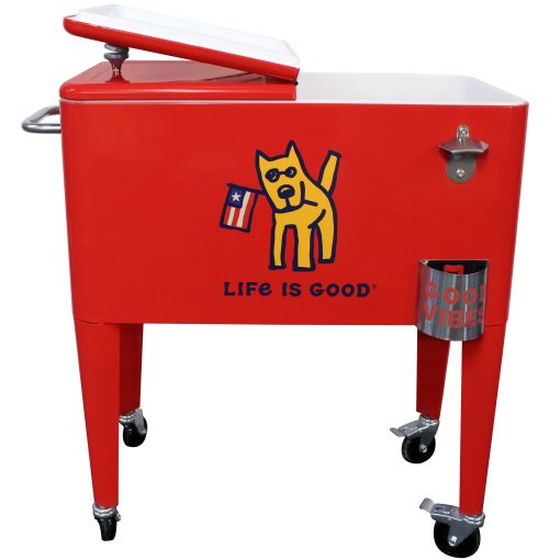 Leah Country Life Is Good Cooler 60qt Dog Flag Red #LG97054