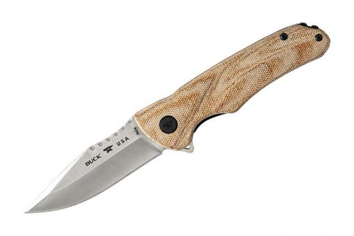 Buck Knives Sprint Pro Flipper Satin S30V Natural Canvas Micarta Folder Knife #0841TNS