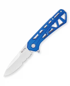 Buck Trace Folding Knife Blue Partially Serrated Drop Point #0812BLX