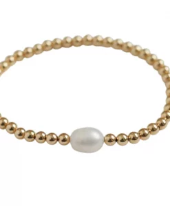 Aubrey Adele Bead Bracelet With Pearl Gold #BFBR0101GL