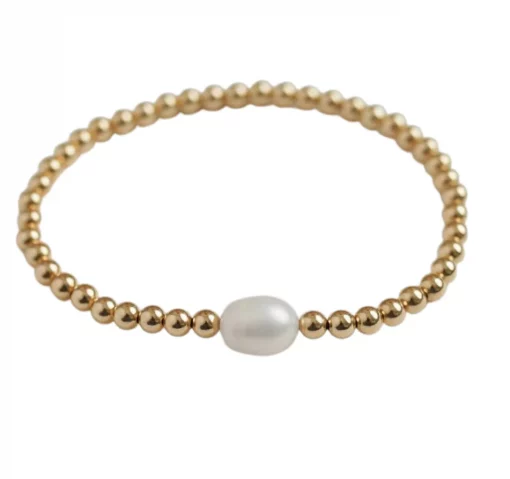 Aubrey Adele Bead Bracelet With Pearl Gold #BFBR0101GL