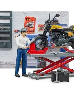 Bruder Toys Bworld Set Motorcycle Service #BT62102