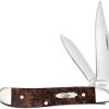 Case Brown Maple Burl Wood Peanut Pocket Knife #64059