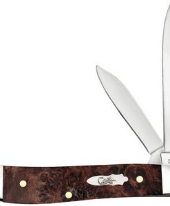 Case Brown Maple Burl Wood Peanut Pocket Knife #64059