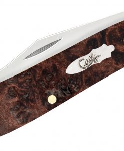 Case Brown Maple Burl Wood Peanut Pocket Knife #64059