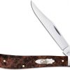 Case Brown Maple Burl Wood Slimline Trapper Pocket Knife #64063