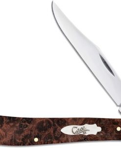 Case Brown Maple Burl Wood Slimline Trapper Pocket Knife #64063