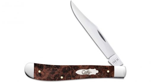 Case Brown Maple Burl Wood Slimline Trapper Pocket Knife #64063