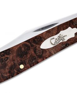 Case Brown Maple Burl Wood Slimline Trapper Pocket Knife #64063