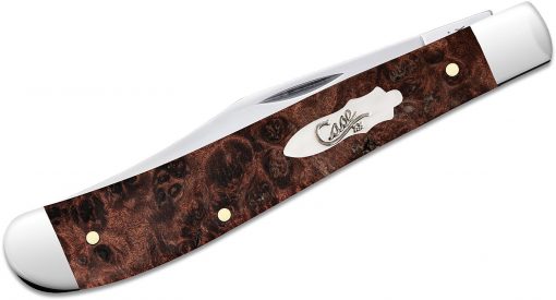 Case Brown Maple Burl Wood Slimline Trapper Pocket Knife #64063