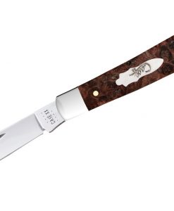 Case Brown Maple Burl Wood Slimline Trapper Pocket Knife #64063