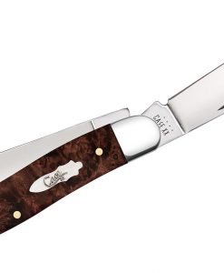 Case Brown Maple Burl Wood Stockman Pocket Knife #64065