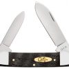 Case Smooth Black Curly Oak Canoe Pocket Knife #14003