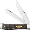 Case Smooth Black Curly Oak Trapper Pocket Knife #14000