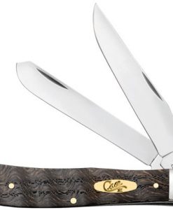 Case Smooth Black Curly Oak Trapper Pocket Knife #14000